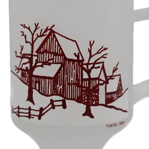 Vintage 1984 Tiara Satin Frosted Decorated Pedestal Mug - Picture 2 of 10